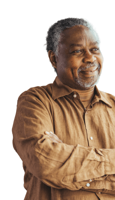 smiling black male patient