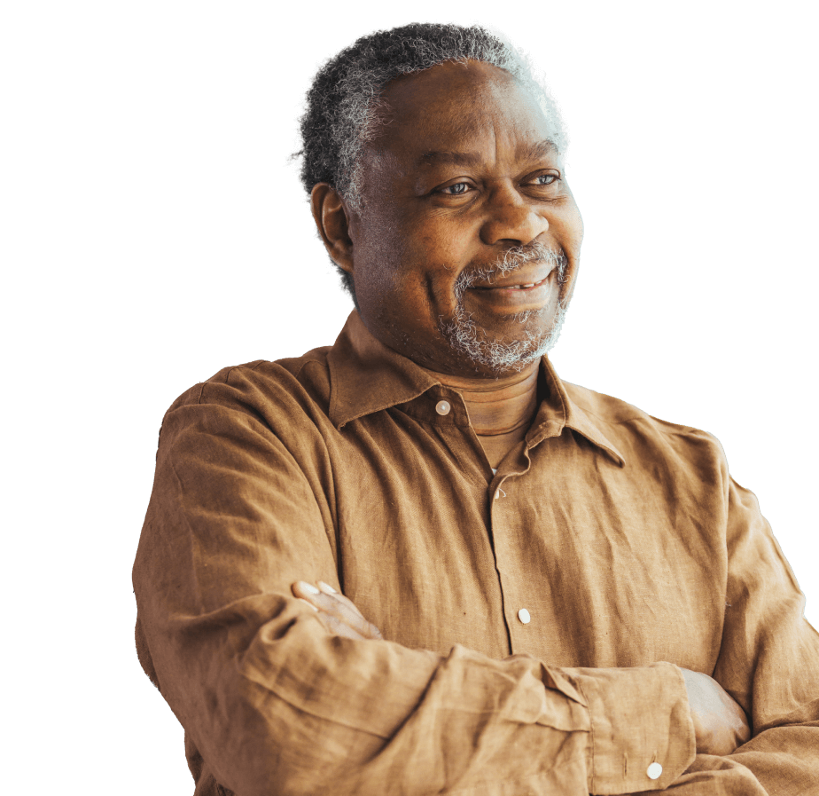 smiling black male patient